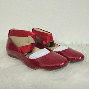 Jessica Simpson Mandayss Red Muse Ballet Flat Women's 10